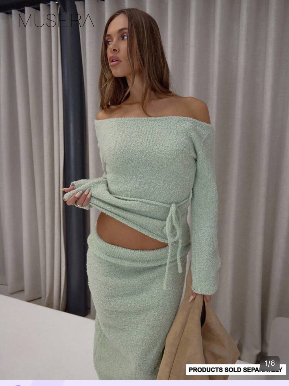 MUSERA Mint Off-Shoulder Too
